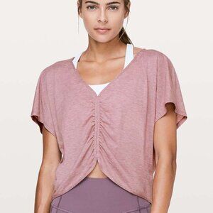 Lululemon Cruise The Circuits Short Sleeve - 10 Heathered Vintage Mauve